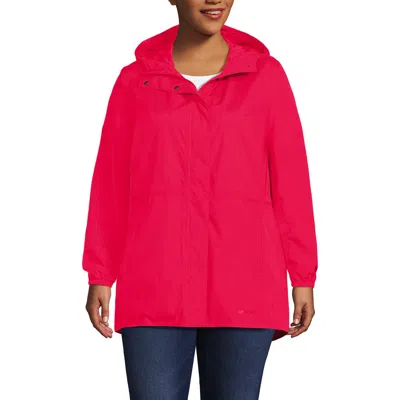 Lands' End Squall Packable Waterproof Raincoat In Coral Rose