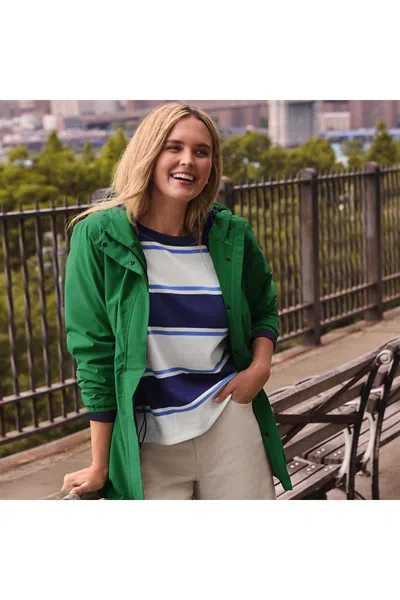 Lands' End Squall Packable Waterproof Raincoat In Green