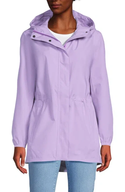 Lands' End Squall Packable Waterproof Raincoat In Lilac Petal