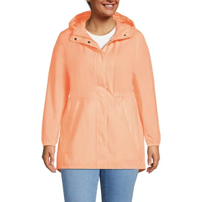 Lands' End Squall Packable Waterproof Raincoat In Pink