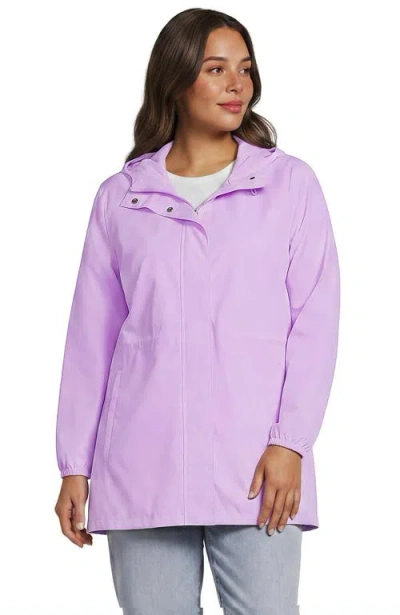 Lands' End Squall Packable Waterproof Raincoat In Purple