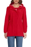 Lands' End Squall Packable Waterproof Raincoat In Red