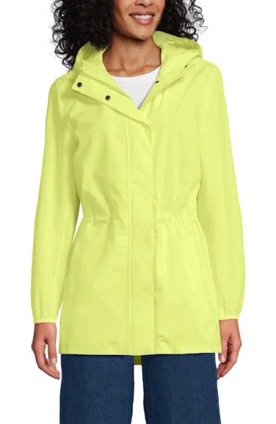 Lands' End Squall Packable Waterproof Raincoat In Yellow