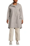 Lands' End Plus Size Squall Rain Slicker Coat In Dusk Gray