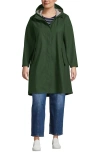 Lands' End Plus Size Squall Rain Slicker Coat In Estate Green
