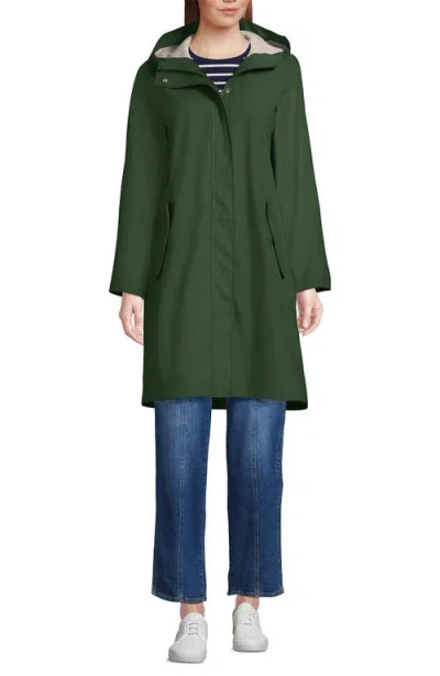 Lands' End Squall Rain Slicker Coat In Estate Green