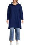 Lands' End Plus Size Squall Rain Slicker Coat In Liberty Blue