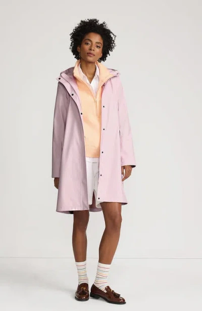 Lands' End Squall Rain Slicker Coat In Pearl