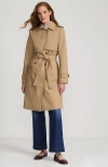 Lands' End Squall Waterproof Modern Trench Coat In Desert Tan