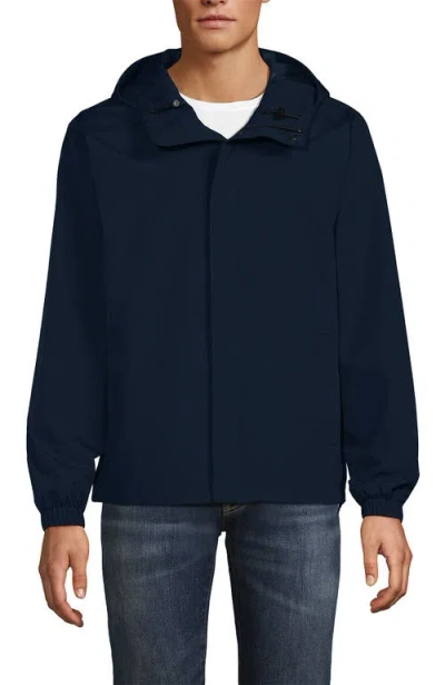 Lands' End Squall Waterproof Packable Rain Jacket In Radiant Navy