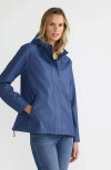 Lands' End Squall Waterproof Rain Slicker Jacket In Light Indigo Blue