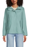 Lands' End Squall Waterproof Rain Slicker Jacket In Misty Aqua