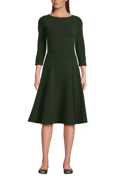 Lands' End Starfish 3/4 Sleeve Dress In Green