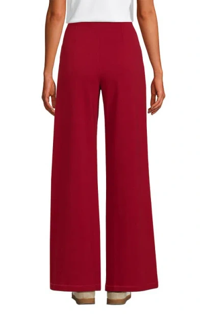 Lands' End Starfish High Rise Palazzo Pants In Dark Granite Red