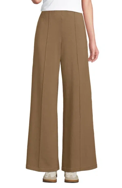 Lands' End Starfish High Rise Palazzo Pants In Dark Jute Brown