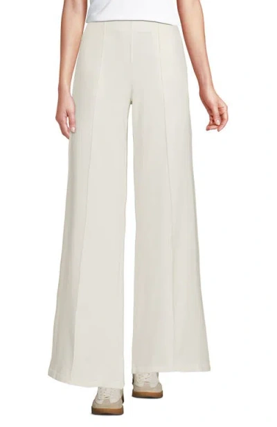 Lands' End Starfish High Rise Palazzo Pants In Ivory