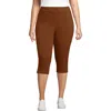 Lands' End Starfish High Rise Pintuck Capri Pants In Brown