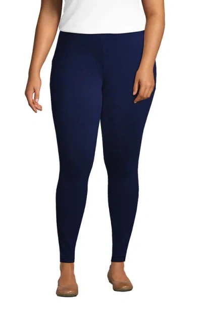 Lands' End Starfish Mid Rise Knit Leggings In Blue