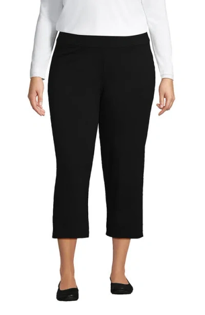 Lands' End Starfish Mid Rise Pull On Crop Pants In Black