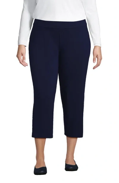 Lands' End Starfish Mid Rise Pull On Crop Pants In Black