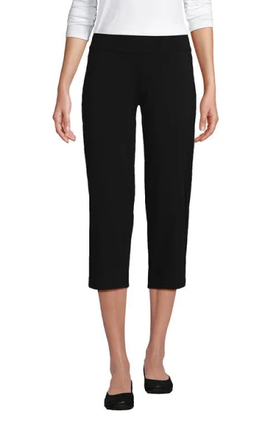 Lands' End Starfish Mid Rise Pull On Crop Pants In Black