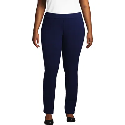 Lands' End Starfish Mid Rise Slim Leg Pants In Blue