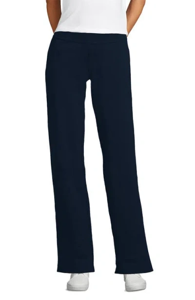 Lands' End Starfish Mid Rise Straight Leg Pants In Blue