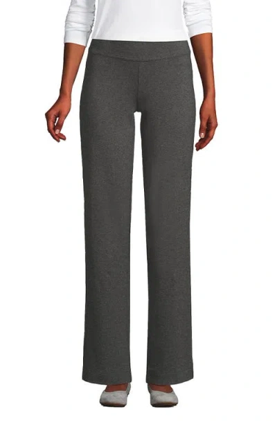 Lands' End Starfish Mid Rise Straight Leg Pants In Charcoal Heather