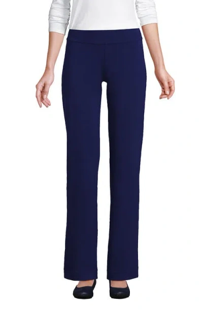 Lands' End Starfish Mid Rise Straight Leg Pants In Deep Sea Navy