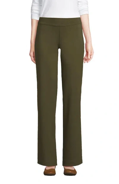 Lands' End Plus Size Starfish Mid Rise Straight Leg Pants In Forest Moss