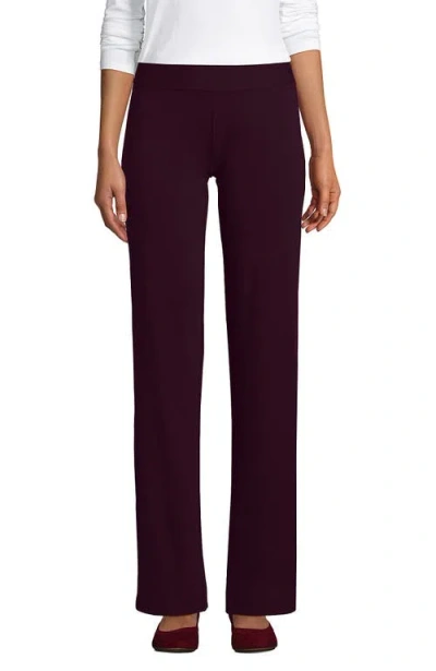 Lands' End Plus Size Starfish Mid Rise Straight Leg Pants In Midnight Plum