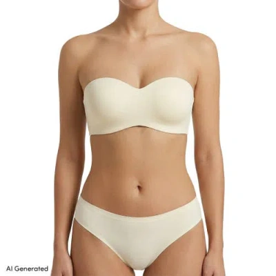 Lands' End Strapless Convertible Bra True Solutions Light Weight Microfiber Basics In Ivory
