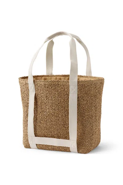 Lands' End Straw Tote Bag In Pink