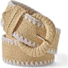 Lands' End Stretch Raffia Belt In Brown