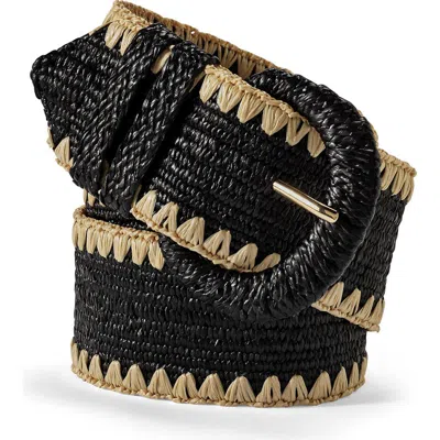 Lands' End Stretch Raffia Belt In Brown