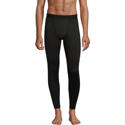 Lands' End Stretch Thermaskin Long Underwear Pants Base Layer In Black