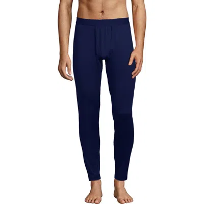 Lands' End Stretch Thermaskin Long Underwear Pants Base Layer In Blue