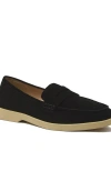 Lands' End Suede Penny Loafers In Black