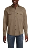 Lands' End Sun Washed Overshirt In Nude
