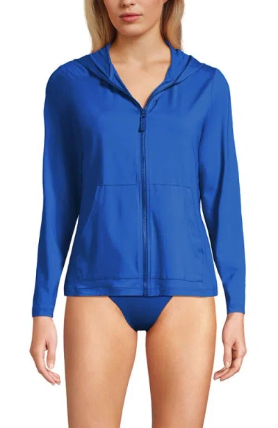 Lands' End Long Sleeve Hooded Full Zip Upf 50 Rash Guard