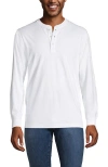 Lands' End Super-t Long Sleeve Henley Shirt In White