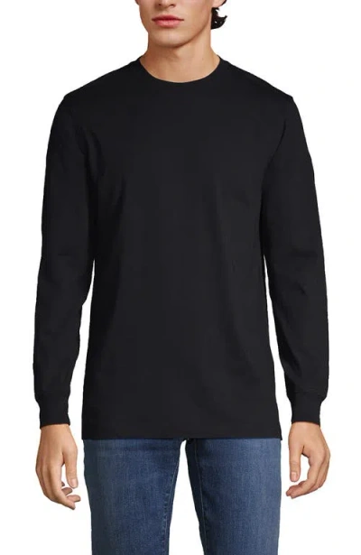 Lands' End Super-t Long Sleeve T-shirt In Black
