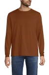 Lands' End Super-t Long Sleeve T-shirt In Brown