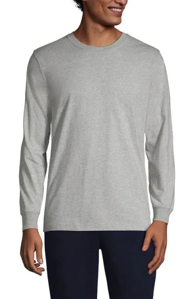 Lands' End Super-t Long Sleeve T-shirt In Gray Heather