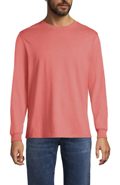 Lands' End Super-t Long Sleeve T-shirt In Red