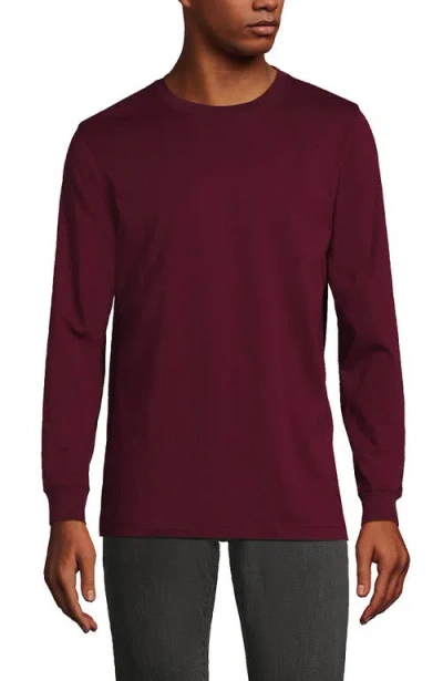 Lands' End Super-t Long Sleeve T-shirt In Rich Burgundy