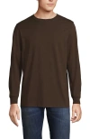 Lands' End Super-t Long Sleeve T-shirt In Rich Coffee