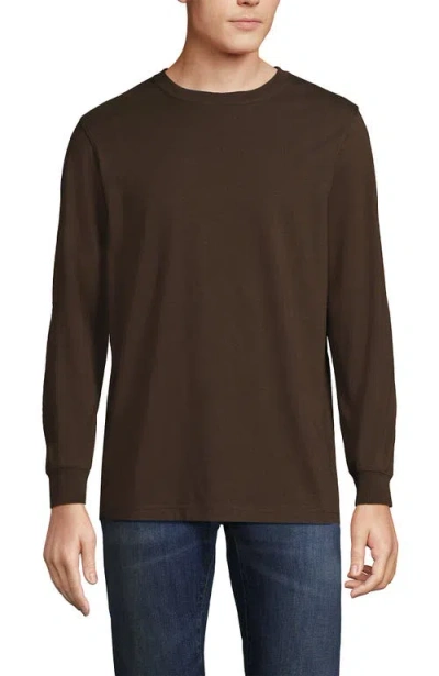 Lands' End Super-t Long Sleeve T-shirt In Rich Coffee