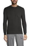 Lands' End Super-t Long Sleeve T-shirt With Pocket In Black
