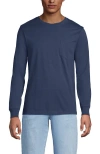 Lands' End Super-t Long Sleeve T-shirt With Pocket In Blue